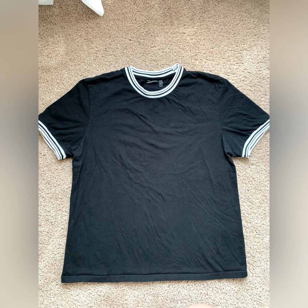 ASOS design men’s top black color with white and black trim in  XL